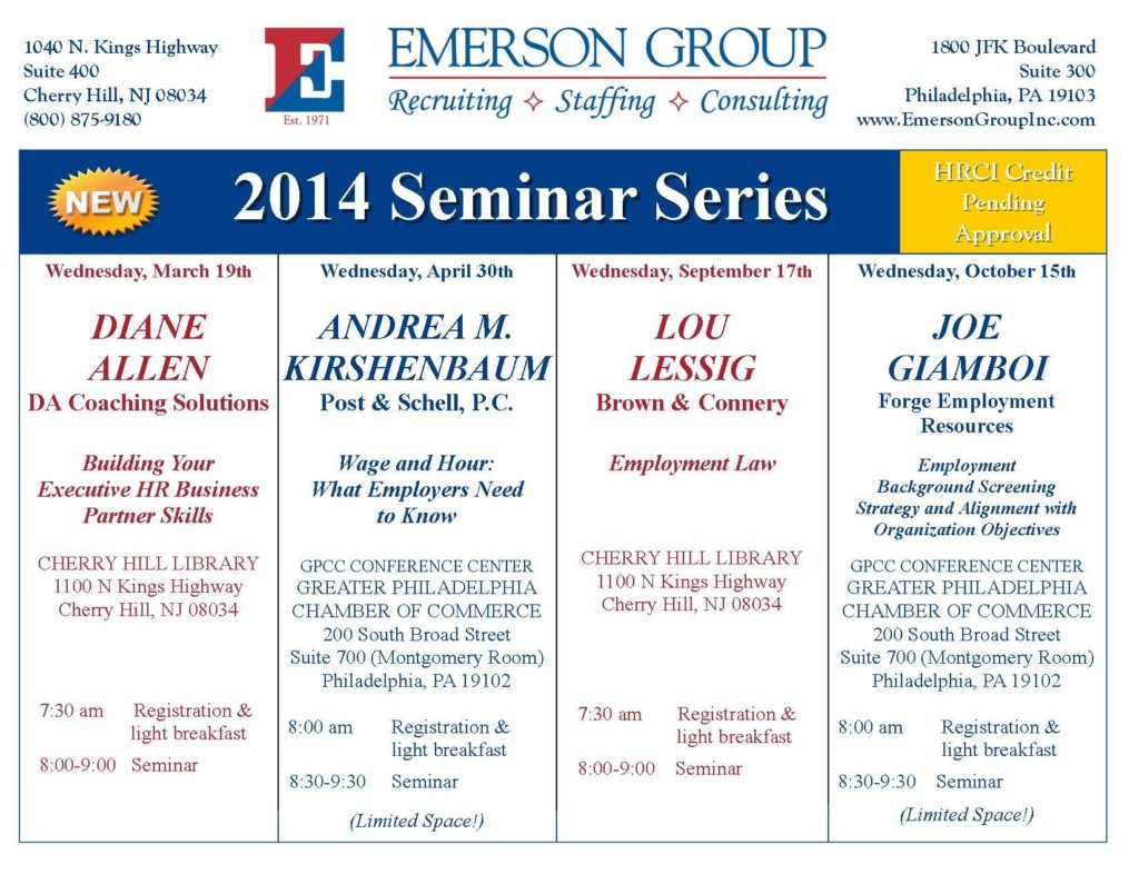 2014 Emerson Seminar Series