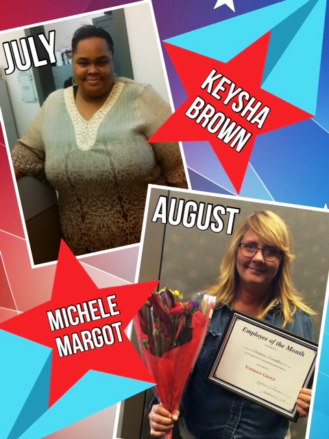 july august 2014 employee of the month michele margot Keysha brown